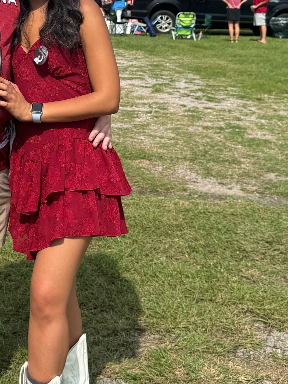Garnet Tiered Lace Mini Dress